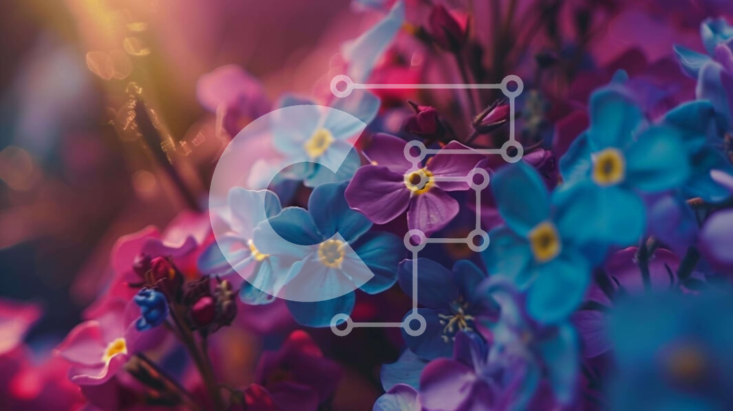 Intra Συλλεκτικό Ξύλινο Παζλ Plywood  4mm - Μπουκέτο λουλουδιών μπλε, μωβ και ροζ Σε Ξύλινο Κουτί - Διαστάσεις: 10x10 cm – 25 κομμάτια