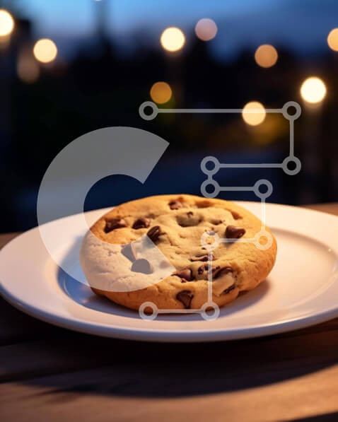 Σετ των 2 Intra Συλλεκτικό Ξύλινο Παζλ Plywood  4mm - Μη αναγνωρισμένο cookie σε λευκό πιάτο με φωτισμό περιβάλλοντος Σε Ξύλινο Κουτί - Διαστάσεις: 10x10 cm – 25 κομμάτια