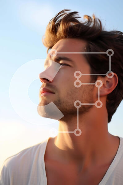 Intra Συλλεκτικό Ξύλινο Παζλ Plywood  4mm - Άτομο που κοιτάζει ψηλά στον ουρανό Σε Ξύλινο Κουτί - Διαστάσεις Puzzle: 10x10 cm – 25 κομμάτια