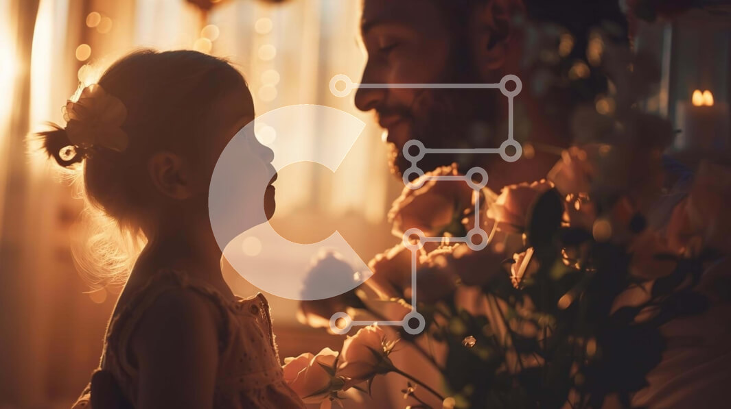 Intra Συλλεκτικό Ξύλινο Παζλ Plywood  4mm - Συγκινητική στιγμή ηλιοβασιλέματος με το νεαρό κορίτσι και τον πατέρα Σε Ξύλινο Κουτί - Διαστάσεις Puzzle: 10x10 cm – 25 κομμάτια