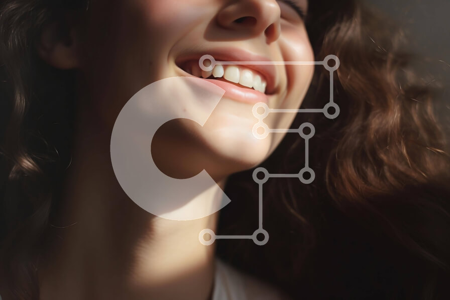 Intra Συλλεκτικό Ξύλινο Παζλ Plywood  4mm - Χαμογελαστή γυναίκα με μακριά σκούρα μαλλιά κρατώντας κινητό τηλέφωνο Σε Ξύλινο Κουτί - Διαστάσεις Puzzle: 10x10 cm – 25 κομμάτια