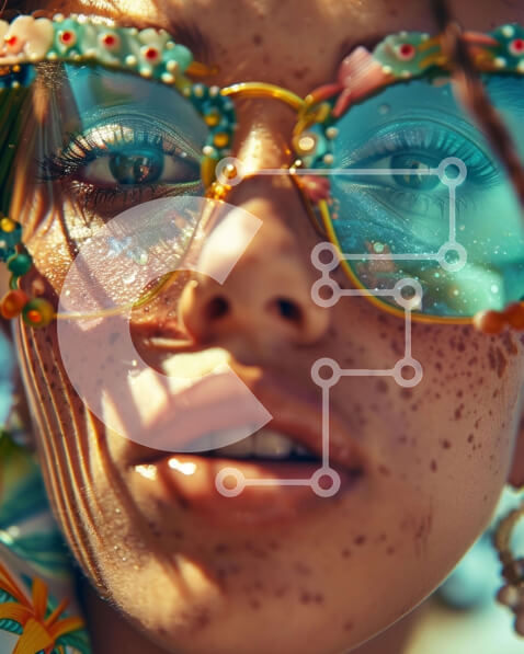 Intra Συλλεκτικό Ξύλινο Παζλ Plywood  4mm - Κομψή γυναίκα με πολύχρωμα αξεσουάρ Σε Ξύλινο Κουτί - Διαστάσεις Puzzle: 10x10 cm – 25 κομμάτια