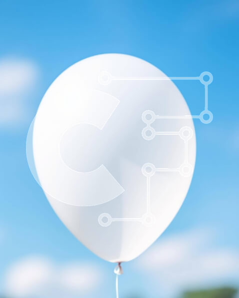 Intra Συλλεκτικό Ξύλινο Παζλ Plywood  4mm - Λευκό μπαλόνι που επιπλέει στον μπλε ουρανό Σε Ξύλινο Κουτί - Διαστάσεις Puzzle: 10x10 cm – 25 κομμάτια