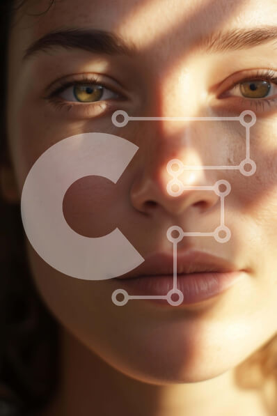 Intra Συλλεκτικό Ξύλινο Παζλ Plywood  4mm - Πορτρέτο από κοντά μιας γυναίκας με φωτεινά μάτια Σε Ξύλινο Κουτί - Διαστάσεις Puzzle: 10x10 cm – 25 κομμάτια