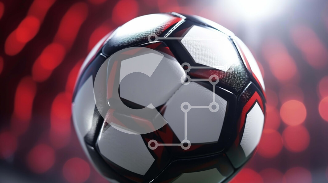 Intra Συλλεκτικό Ξύλινο Παζλ Plywood  4mm - Ασπρόμαυρη μπάλα ποδοσφαίρου με κόκκινα και μπλε φώτα Σε Ξύλινο Κουτί - Διαστάσεις Puzzle: 10x10 cm – 25 κομμάτια