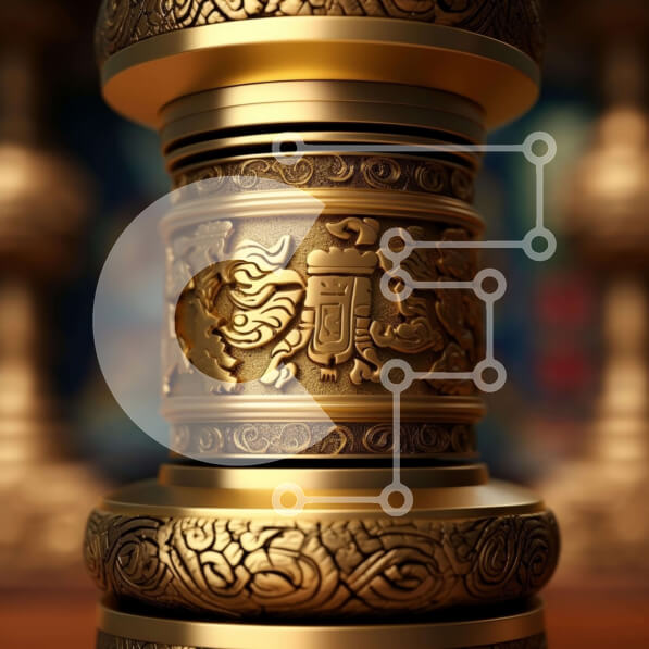 Intra Συλλεκτικό Ξύλινο Παζλ Plywood  4mm - Περίτεχνη κολόνα σε χρυσό χρώμα σε ξύλινο τραπέζι Σε Ξύλινο Κουτί - Διαστάσεις: 10x10 cm – 25 κομμάτια