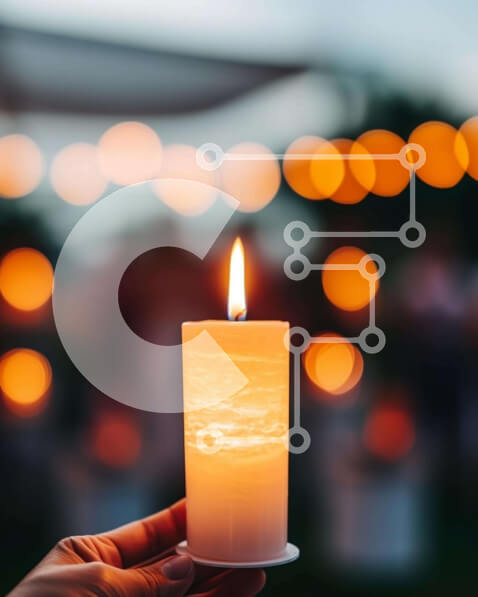 Intra Συλλεκτικό Ξύλινο Παζλ Plywood  4mm - Άτομο που κρατά το άφωτο κερί Σε Ξύλινο Κουτί - Διαστάσεις: 10x10 cm – 25 κομμάτια