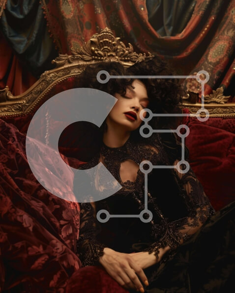 Intra Συλλεκτικό Ξύλινο Παζλ Plywood  4mm - Γυναίκα στον περίτεχνο καναπέ Σε Ξύλινο Κουτί - Διαστάσεις Puzzle: 10x10 cm – 25 κομμάτια