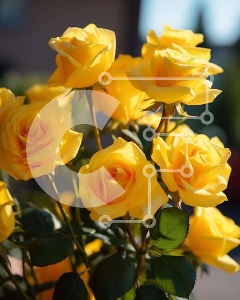 Intra Συλλεκτικό Ξύλινο Παζλ Plywood  4mm - Μπουκέτο με κίτρινα τριαντάφυλλα σε βάζο με φως του ήλιου Σε Ξύλινο Κουτί - Διαστάσεις: 10x10 cm – 25 κομμάτια