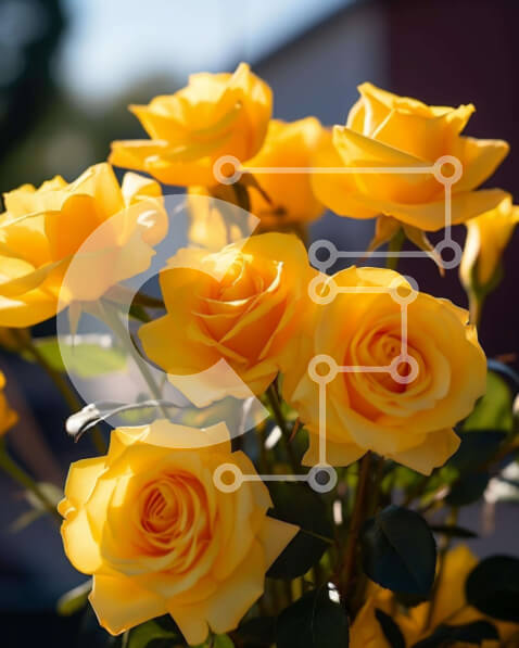 Intra Συλλεκτικό Ξύλινο Παζλ Plywood  4mm - Μπουκέτο με κίτρινα τριαντάφυλλα σε ανοιχτό βάζο Σε Ξύλινο Κουτί - Διαστάσεις: 10x10 cm – 25 κομμάτια