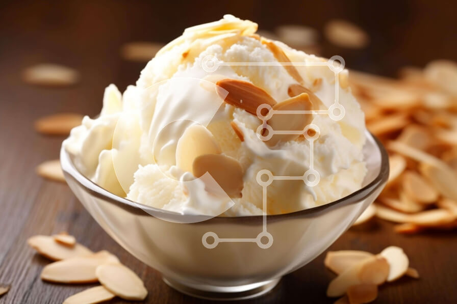 Σετ των 2 Intra Συλλεκτικό Ξύλινο Παζλ Plywood  4mm - Γυάλινο μπολ με παγωτό και αμύγδαλα Σε Ξύλινο Κουτί - Διαστάσεις: 10x10 cm – 25 κομμάτια