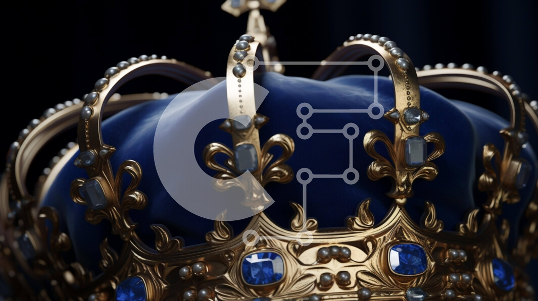 Intra Συλλεκτικό Ξύλινο Παζλ Plywood  4mm - Χρυσό στέμμα με μπλε πολύτιμους λίθους Σε Ξύλινο Κουτί - Διαστάσεις: 10x10 cm – 25 κομμάτια