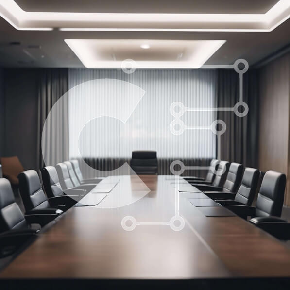 Intra Συλλεκτικό Ξύλινο Παζλ Plywood  4mm - Ευρύχωρη αίθουσα συνεδριάσεων με μακρύ τραπέζι και μαύρες καρέκλες Σε Ξύλινο Κουτί - Διαστάσεις Puzzle: 10x10 cm – 25 κομμάτια