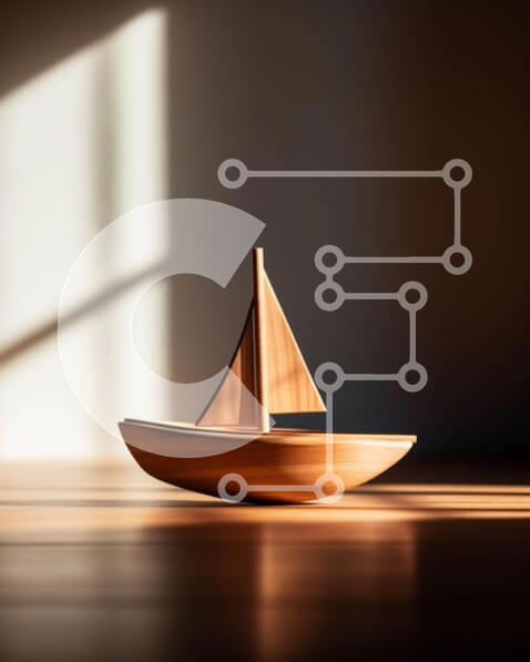 Intra Συλλεκτικό Ξύλινο Παζλ Plywood  4mm - Μικρό ξύλινο σκάφος που εμφανίζεται μπροστά από το ανοιχτό παράθυρο Σε Ξύλινο Κουτί - Διαστάσεις: 10x10 cm – 25 κομμάτια