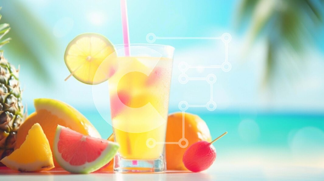 Σετ των 2 Intra Συλλεκτικό Ξύλινο Παζλ Plywood  4mm - Τροπικά φρούτα και λεμονάδα στο παραθαλάσσιο τραπέζι Σε Ξύλινο Κουτί - Διαστάσεις: 10x10 cm – 25 κομμάτια