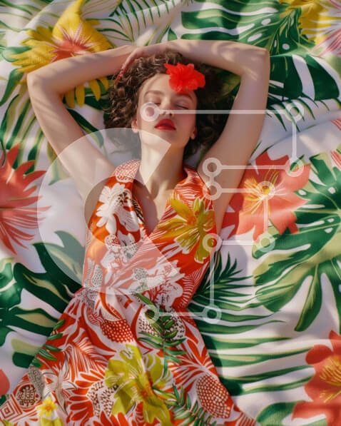 Intra Συλλεκτικό Ξύλινο Παζλ Plywood  4mm - Γυναίκα που κοιμάται σε κουβέρτα με floral print Σε Ξύλινο Κουτί - Διαστάσεις Puzzle: 10x10 cm – 25 κομμάτια