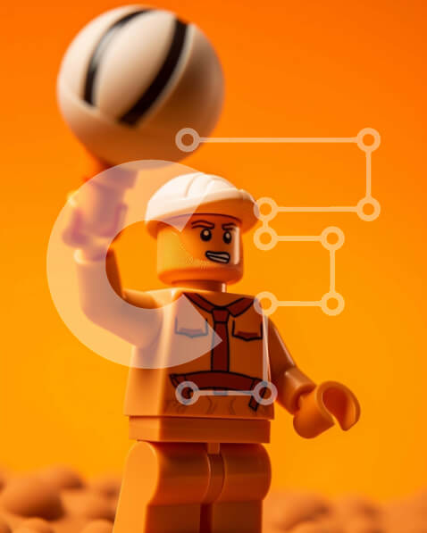 Intra Συλλεκτικό Ξύλινο Παζλ Plywood  4mm - Φιγούρα Lego στην έρημο πορτοκαλιού Σε Ξύλινο Κουτί - Διαστάσεις: 10x10 cm – 25 κομμάτια