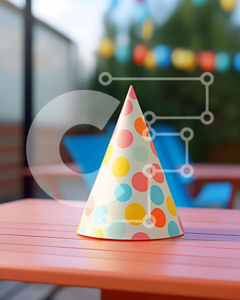 Intra Συλλεκτικό Ξύλινο Παζλ Plywood  4mm - Πολύχρωμο καπέλο για πάρτι σε ξύλινο τραπέζι εξωτερικού χώρου Σε Ξύλινο Κουτί - Διαστάσεις: 10x10 cm – 25 κομμάτια