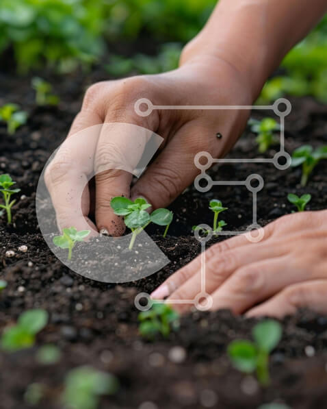 Intra Συλλεκτικό Ξύλινο Παζλ Plywood  4mm - Άτομο που τείνει στα πράσινα φυτά Σε Ξύλινο Κουτί - Διαστάσεις: 10x10 cm – 25 κομμάτια