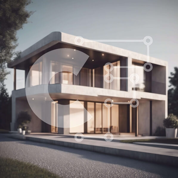 Intra Συλλεκτικό Ξύλινο Παζλ Plywood  4mm - Σύγχρονο σπίτι από σκυρόδεμα στην αστική περιοχή Σε Ξύλινο Κουτί - Διαστάσεις Puzzle: 10x10 cm – 25 κομμάτια