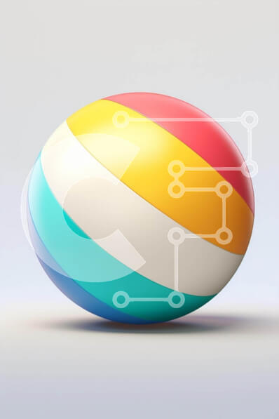 Intra Συλλεκτικό Ξύλινο Παζλ Plywood  4mm - Πολύχρωμη μπάλα παραλίας που επιπλέει στον αέρα Σε Ξύλινο Κουτί - Διαστάσεις Puzzle: 10x10 cm – 25 κομμάτια