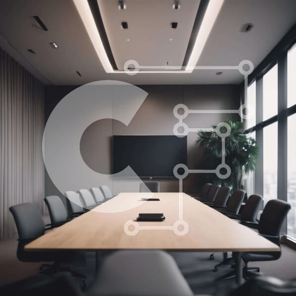 Intra Συλλεκτικό Ξύλινο Παζλ Plywood  4mm - Κενή αίθουσα συνεδριάσεων με ξύλινο τραπέζι και καρέκλες Σε Ξύλινο Κουτί - Διαστάσεις Puzzle: 10x10 cm – 25 κομμάτια