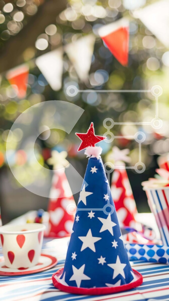 Intra Συλλεκτικό Ξύλινο Παζλ Plywood  4mm - Ρύθμιση τραπεζιού Patriotic Party Σε Ξύλινο Κουτί - Διαστάσεις: 10x10 cm – 25 κομμάτια