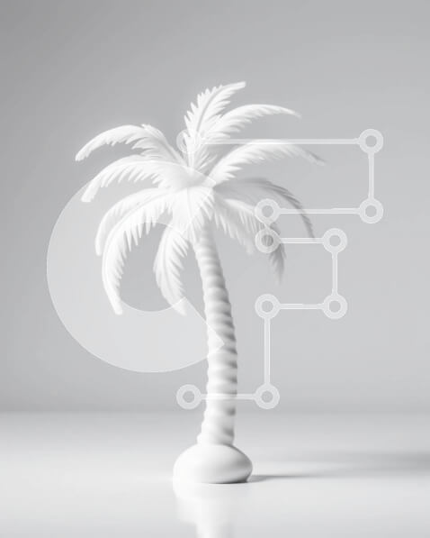 Intra Συλλεκτικό Ξύλινο Παζλ Plywood  4mm - Μικρός λευκός φοίνικας σε άδειο τραπέζι Σε Ξύλινο Κουτί - Διαστάσεις: 10x10 cm – 25 κομμάτια