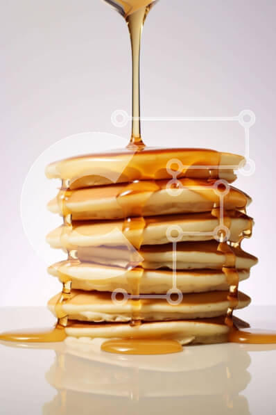 Σετ των 2 Intra Συλλεκτικό Ξύλινο Παζλ Plywood  4mm - Ποικιλία από σιρόπια στη στοίβα από τηγανίτες Σε Ξύλινο Κουτί - Διαστάσεις: 10x10 cm – 25 κομμάτια