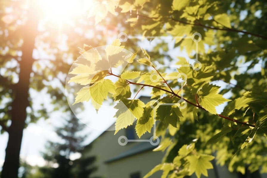 Intra Συλλεκτικό Ξύλινο Παζλ Plywood  4mm - Δέντρο με πράσινα φύλλα και φως του ήλιου Σε Ξύλινο Κουτί - Διαστάσεις: 10x10 cm – 25 κομμάτια