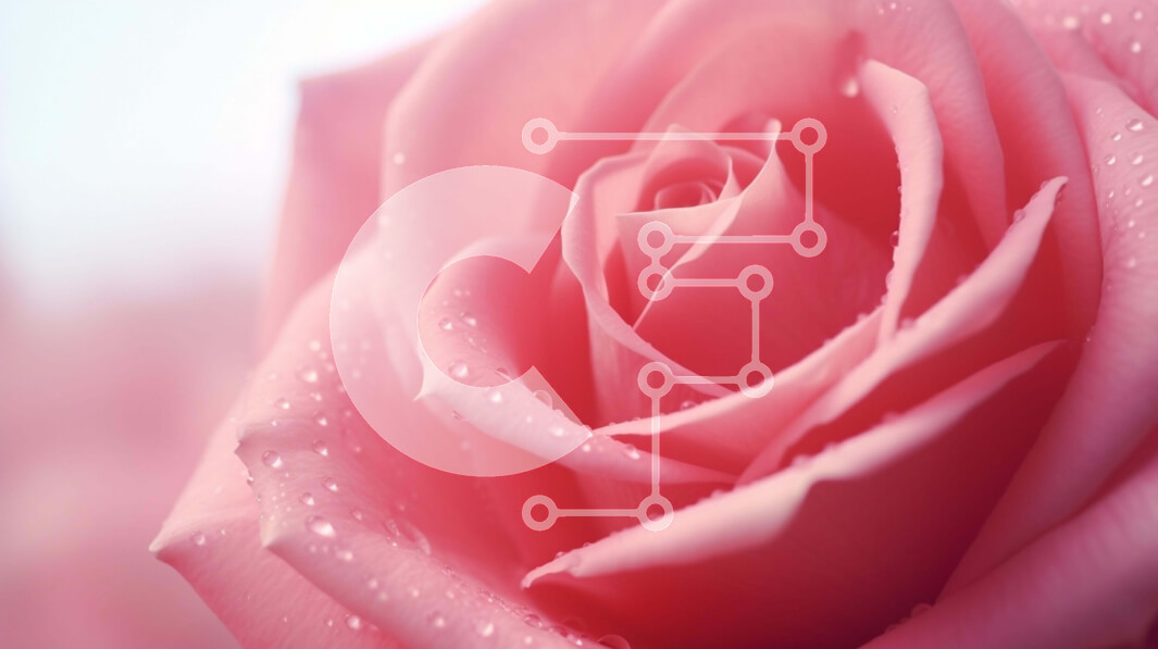 Intra Συλλεκτικό Ξύλινο Παζλ Plywood  4mm - Ροζ τριαντάφυλλο με σταγόνες νερού Σε Ξύλινο Κουτί - Διαστάσεις: 10x10 cm – 25 κομμάτια