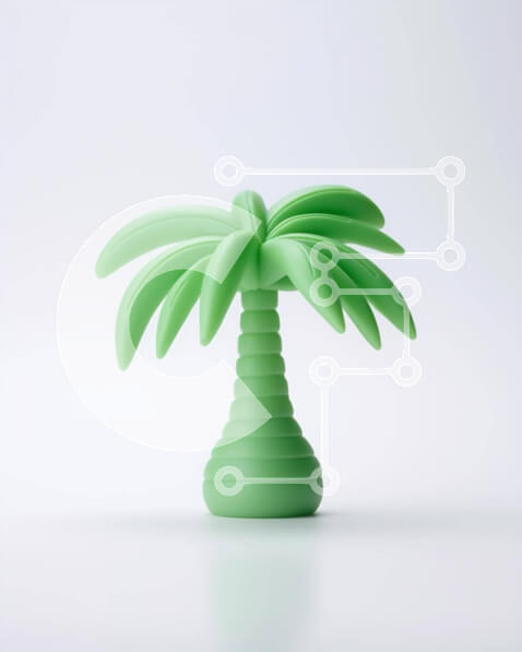 Intra Συλλεκτικό Ξύλινο Παζλ Plywood  4mm - Μικρός πράσινος πλαστικός φοίνικας Σε Ξύλινο Κουτί - Διαστάσεις: 10x10 cm – 25 κομμάτια