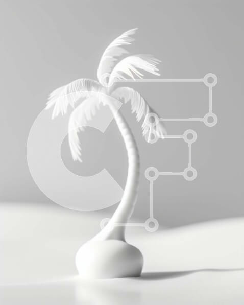 Intra Συλλεκτικό Ξύλινο Παζλ Plywood  4mm - Λευκός φοίνικας στο τραπέζι Σε Ξύλινο Κουτί - Διαστάσεις: 10x10 cm – 25 κομμάτια