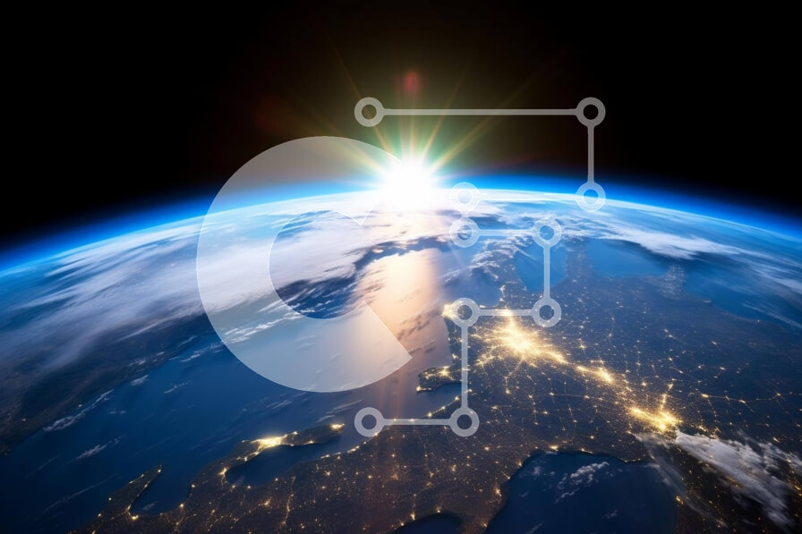 Intra Συλλεκτικό Ξύλινο Παζλ Plywood  4mm - Γη τη νύχτα: Άποψη της Γης από το διάστημα με τα φώτα της πόλης Σε Ξύλινο Κουτί - Διαστάσεις Puzzle: 10x10 cm – 25 κομμάτια