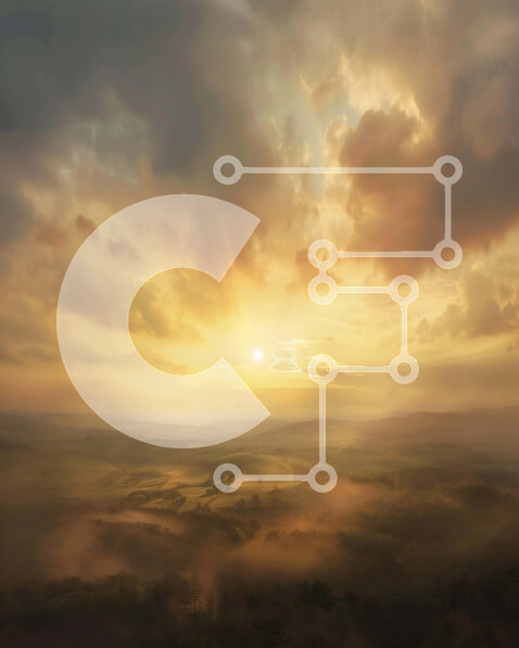 Intra Συλλεκτικό Ξύλινο Παζλ Plywood  4mm - Γραφικό ηλιοβασίλεμα πάνω από το ειδυλλιακό τοπίο Σε Ξύλινο Κουτί - Διαστάσεις: 10x10 cm – 25 κομμάτια