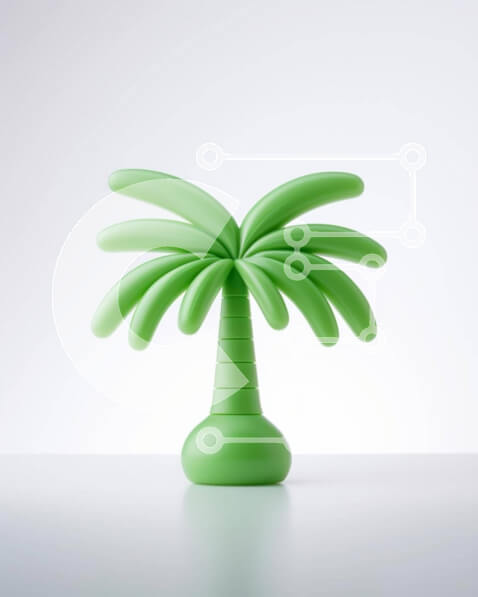 Intra Συλλεκτικό Ξύλινο Παζλ Plywood  4mm - Μικρός πράσινος φοίνικας στο τραπέζι Σε Ξύλινο Κουτί - Διαστάσεις: 10x10 cm – 25 κομμάτια