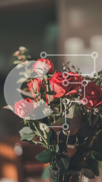 Σετ των 2 Intra Συλλεκτικό Ξύλινο Παζλ Plywood  4mm - Γυάλινο βάζο με κόκκινα τριαντάφυλλα και πράσινα φύλλα Σε Ξύλινο Κουτί - Διαστάσεις: 10x10 cm – 25 κομμάτια