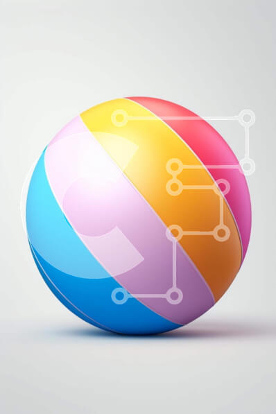 Intra Συλλεκτικό Ξύλινο Παζλ Plywood  4mm - Πολύχρωμη μπάλα παραλίας για γιορτές Σε Ξύλινο Κουτί - Διαστάσεις Puzzle: 10x10 cm – 25 κομμάτια