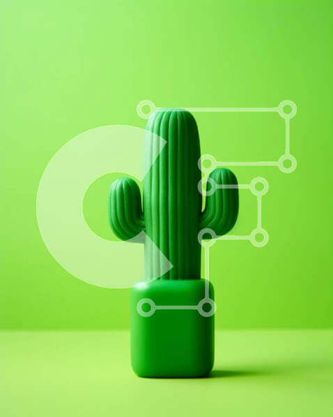 Σετ των 2 Intra Συλλεκτικό Ξύλινο Παζλ Plywood  4mm - Μικρός πράσινος κάκτος σε πορτοκαλί φόντο Σε Ξύλινο Κουτί - Διαστάσεις: 10x10 cm – 25 κομμάτια