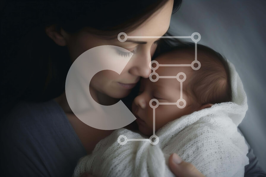 Intra Συλλεκτικό Ξύλινο Παζλ Plywood  4mm - Μητέρα που αγκαλιάζει τον νεογέννητο γιο Σε Ξύλινο Κουτί - Διαστάσεις Puzzle: 10x10 cm – 25 κομμάτια