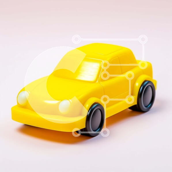 Intra Συλλεκτικό Ξύλινο Παζλ Plywood  4mm - Κίτρινο παιχνίδι αυτοκίνητο σε υπόλευκο φόντο Σε Ξύλινο Κουτί - Διαστάσεις Puzzle: 10x10 cm – 25 κομμάτια