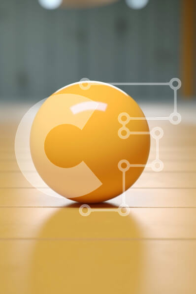 Intra Συλλεκτικό Ξύλινο Παζλ Plywood  4mm - Πορτοκαλί μπάλα σε ξύλινο πάτωμα Σε Ξύλινο Κουτί - Διαστάσεις: 10x10 cm – 25 κομμάτια