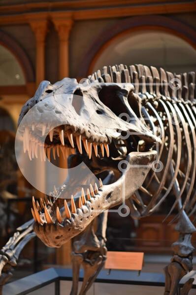 Intra Συλλεκτικό Ξύλινο Παζλ Plywood  4mm - Έκθεση T-Rex Skeleton Σε Ξύλινο Κουτί - Διαστάσεις Puzzle: 10x10 cm – 25 κομμάτια