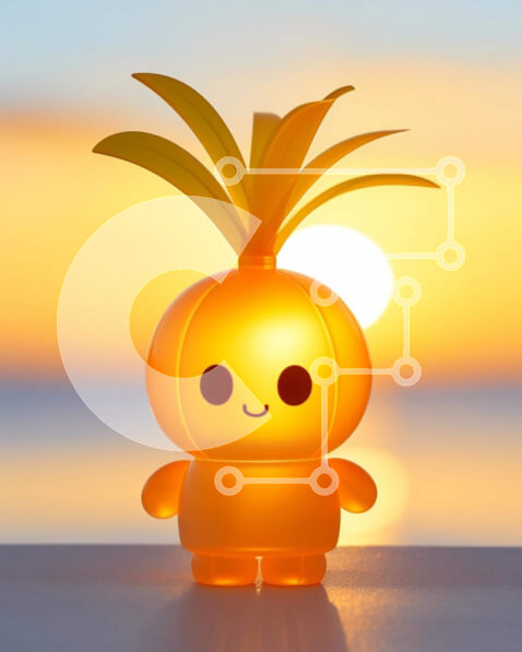 Σετ των 2 Intra Συλλεκτικό Ξύλινο Παζλ Plywood  4mm - Παιχνίδι ανανά με έντονα χρώματα στο ηλιοβασίλεμα Σε Ξύλινο Κουτί - Διαστάσεις: 10x10 cm – 25 κομμάτια