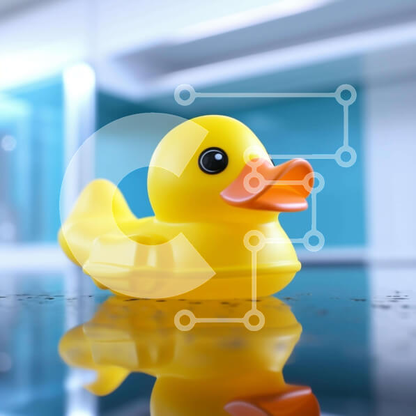 Intra Συλλεκτικό Ξύλινο Παζλ Plywood  4mm - Κίτρινη λαστιχένια πάπια στο πάγκο Σε Ξύλινο Κουτί - Διαστάσεις: 10x10 cm – 25 κομμάτια