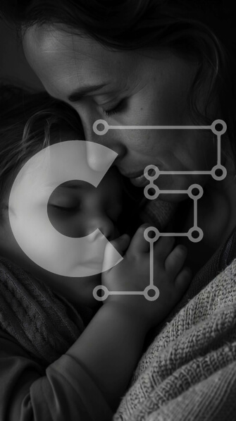 Intra Συλλεκτικό Ξύλινο Παζλ Plywood  4mm - Γυναίκα και παιδί που κουκουλώνονται με κουβέρτες Σε Ξύλινο Κουτί - Διαστάσεις Puzzle: 10x10 cm – 25 κομμάτια