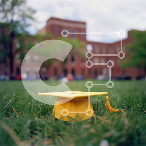 Intra Συλλεκτικό Ξύλινο Παζλ Plywood  4mm - Κίτρινο καπάκι αποφοίτησης στην πανεπιστημιούπολη Σε Ξύλινο Κουτί - Διαστάσεις Puzzle: 10x10 cm – 25 κομμάτια