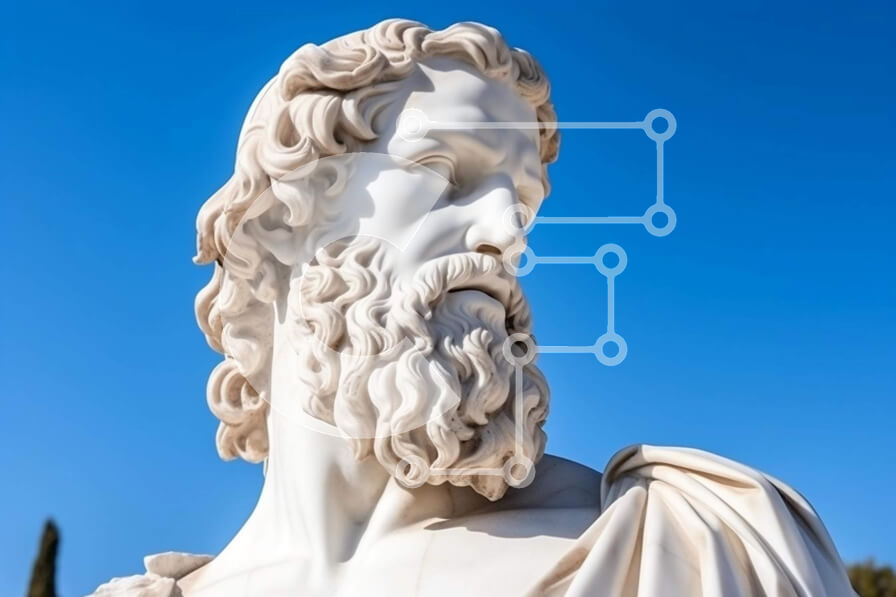 Intra Συλλεκτικό Ξύλινο Παζλ Plywood  4mm - Ιστορικό λευκό άγαλμα γενειοφόρου στην Ελλάδα Σε Ξύλινο Κουτί - Διαστάσεις Puzzle: 10x10 cm – 25 κομμάτια