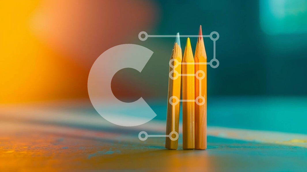 Intra Συλλεκτικό Ξύλινο Παζλ Plywood  4mm - Ζωντανά χρωματιστά μολύβια σε πορτοκαλοκίτρινο σχέδιο Σε Ξύλινο Κουτί - Διαστάσεις: 10x10 cm – 25 κομμάτια