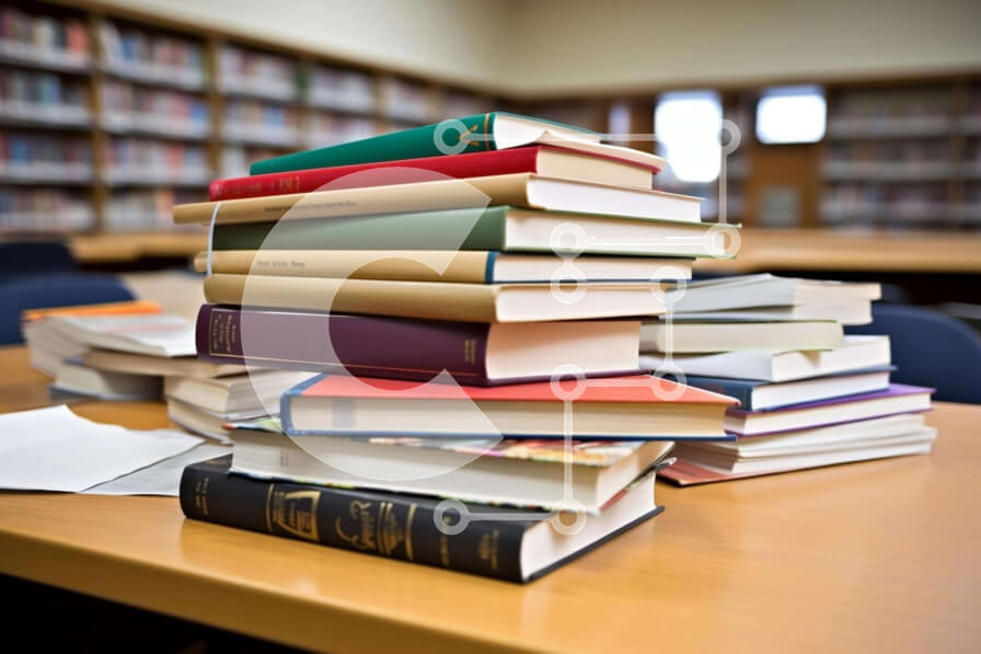 Intra Συλλεκτικό Ξύλινο Παζλ Plywood  4mm - Σκηνή βιβλιοθήκης: Στοίβα από βιβλία σε ξύλινο τραπέζι Σε Ξύλινο Κουτί - Διαστάσεις Puzzle: 10x10 cm – 25 κομμάτια